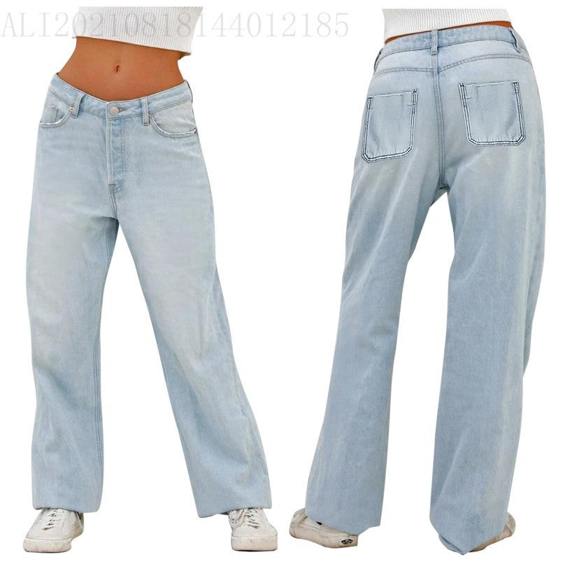 Relaxed High-Waisted Wide-Leg Jeans