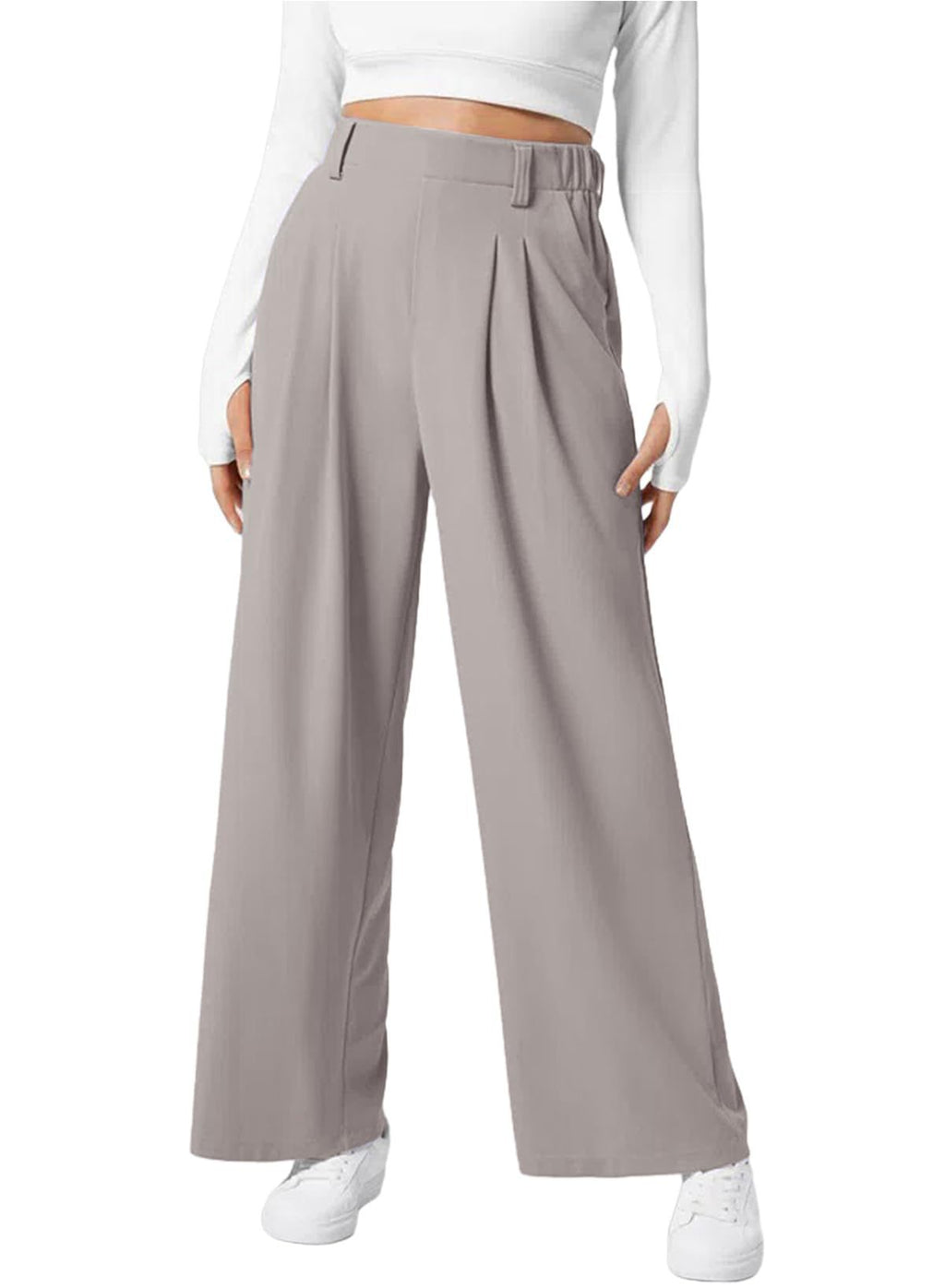 Textured Wide-Leg Pants
