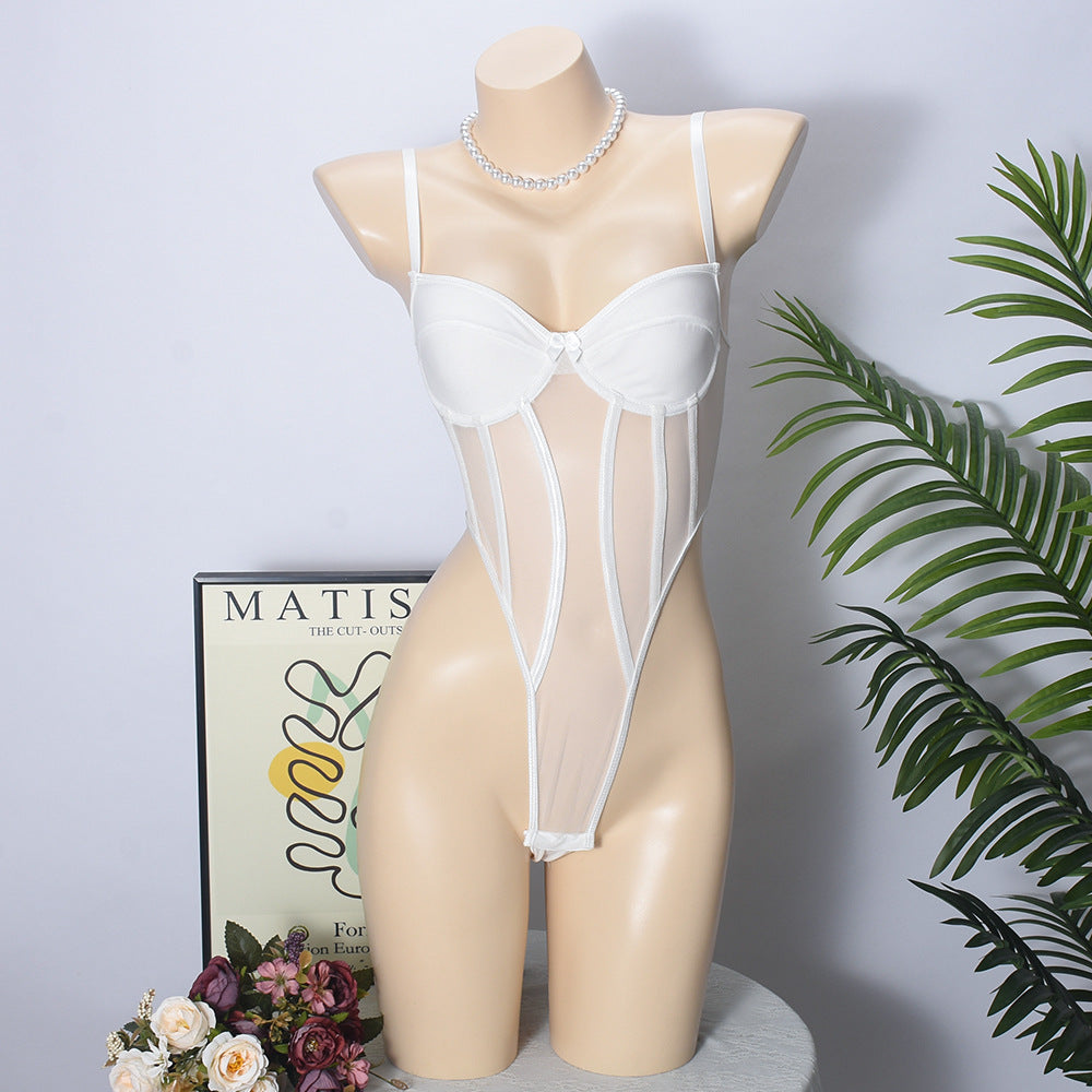 Sheer Mesh Corset Bodysuit