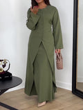Long-Sleeve Top & Skirt Set