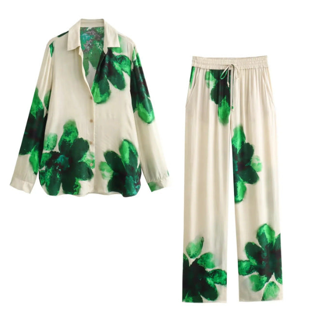 Ink-Print Shirt & Pants — Separates or Set