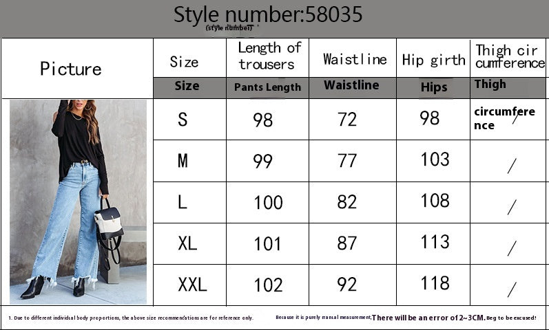 Frayed-Hem Wide-Leg Jeans