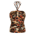 Abstract-Print Halter Top