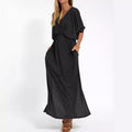 V-Neck High-Waisted Dress