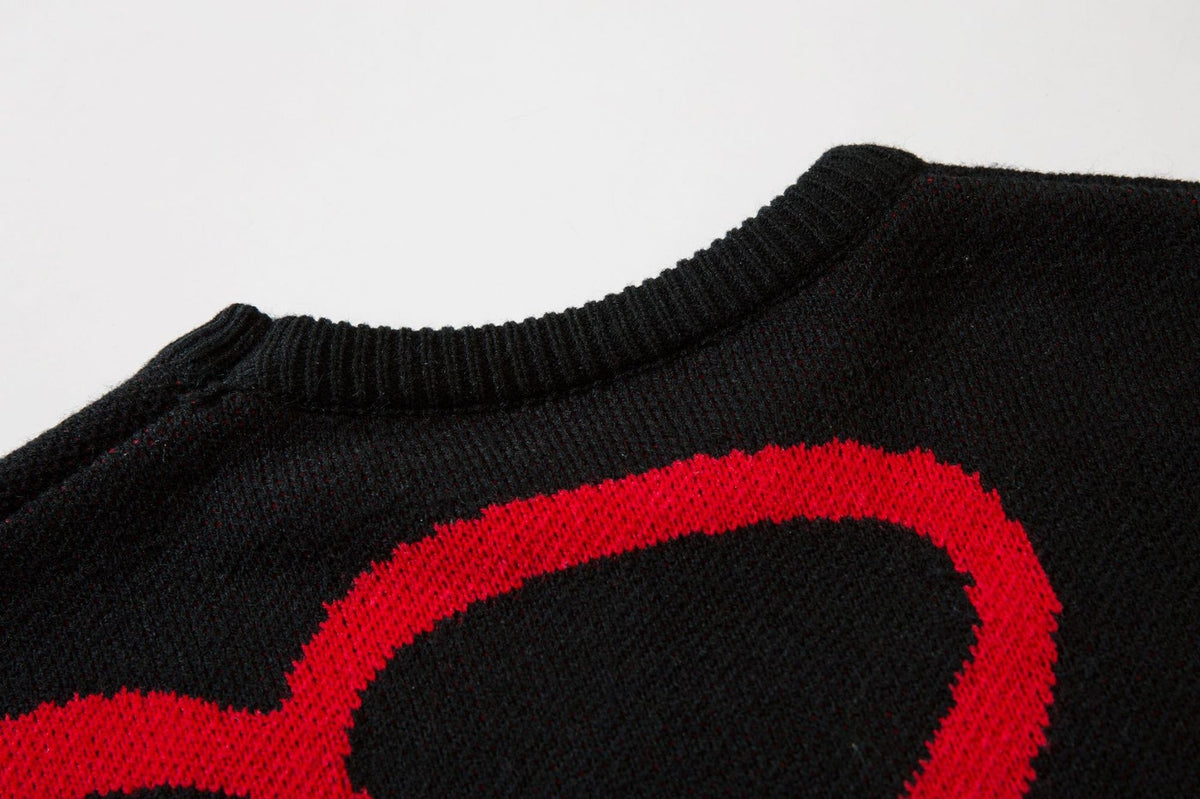 Graffiti Heart Knit Sweater