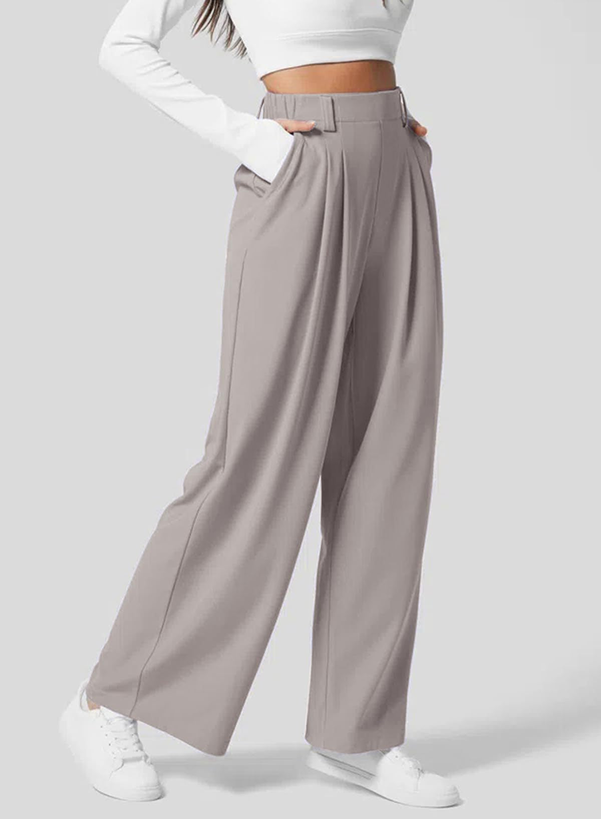 Textured Wide-Leg Pants
