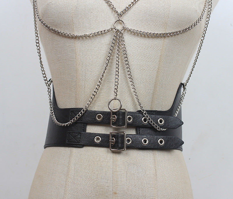 Chain-Detail Harness Belt