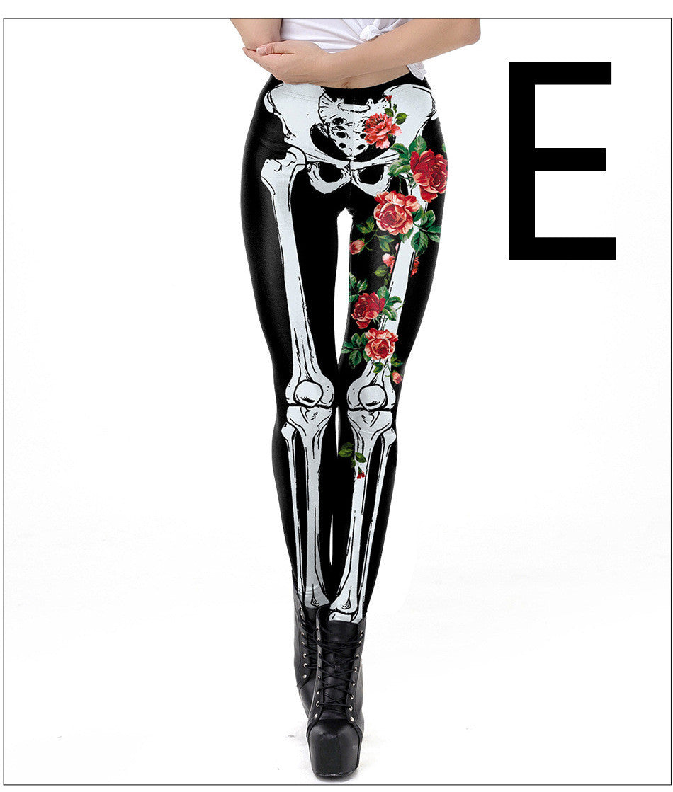 Spiderweb & Skeleton-Print Leggings