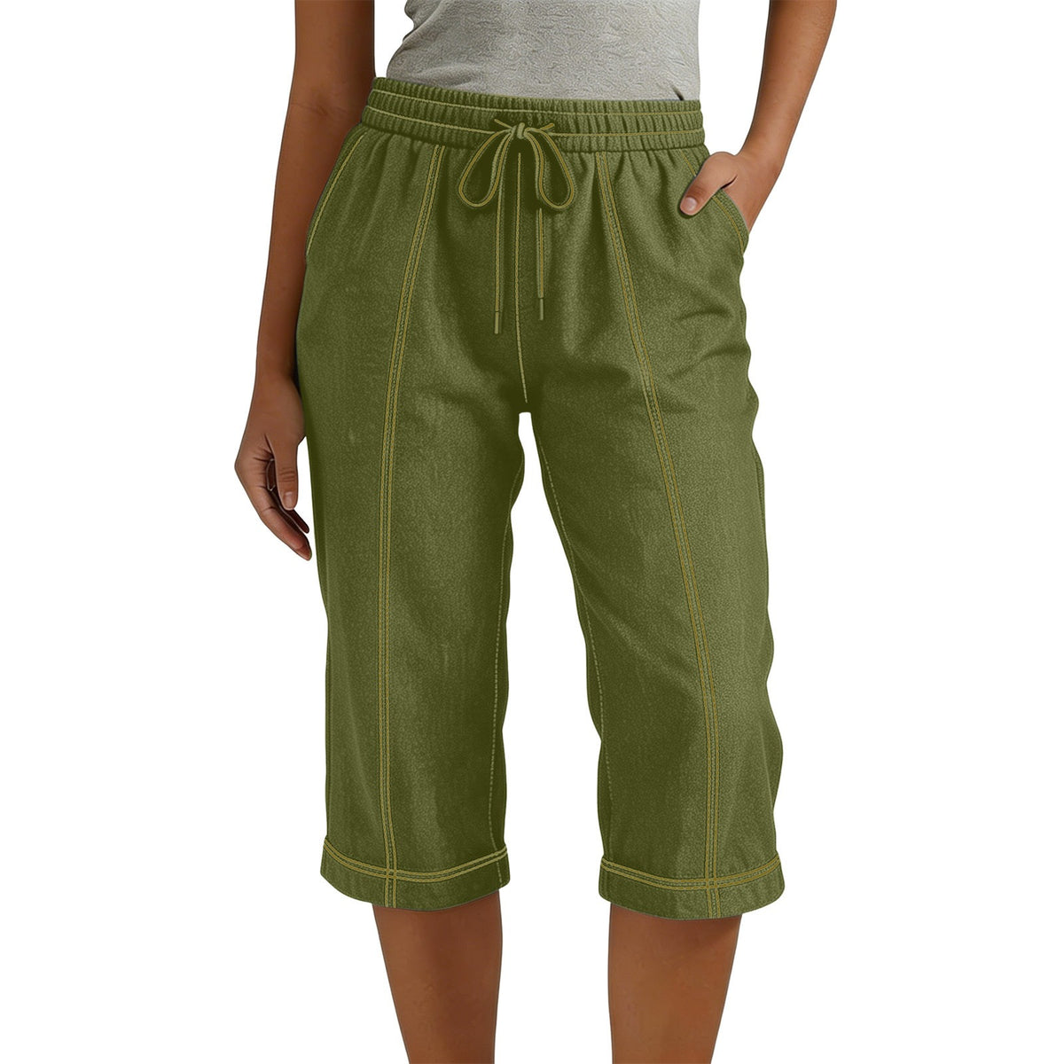 Tie-Waist Capri Pants