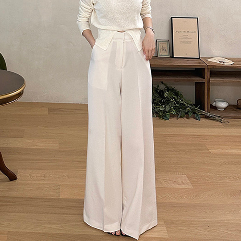 Draped Wide-Leg Pants