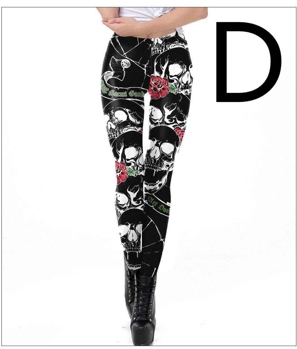 Spiderweb & Skeleton-Print Leggings