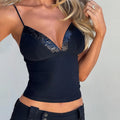 Lace-Trim Plunge Camisole