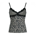 Leopard & Stripe Lace-Trim Cami