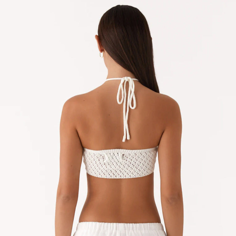 Cutout Knit Halter Top