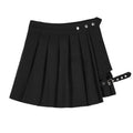 Pleated Garter-Strap Mini Skirt