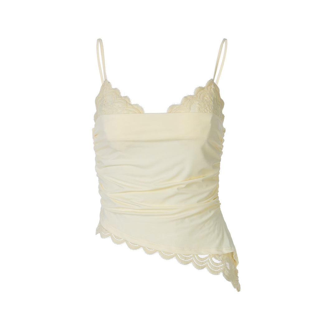 Lace-Trim Ruched Camisole