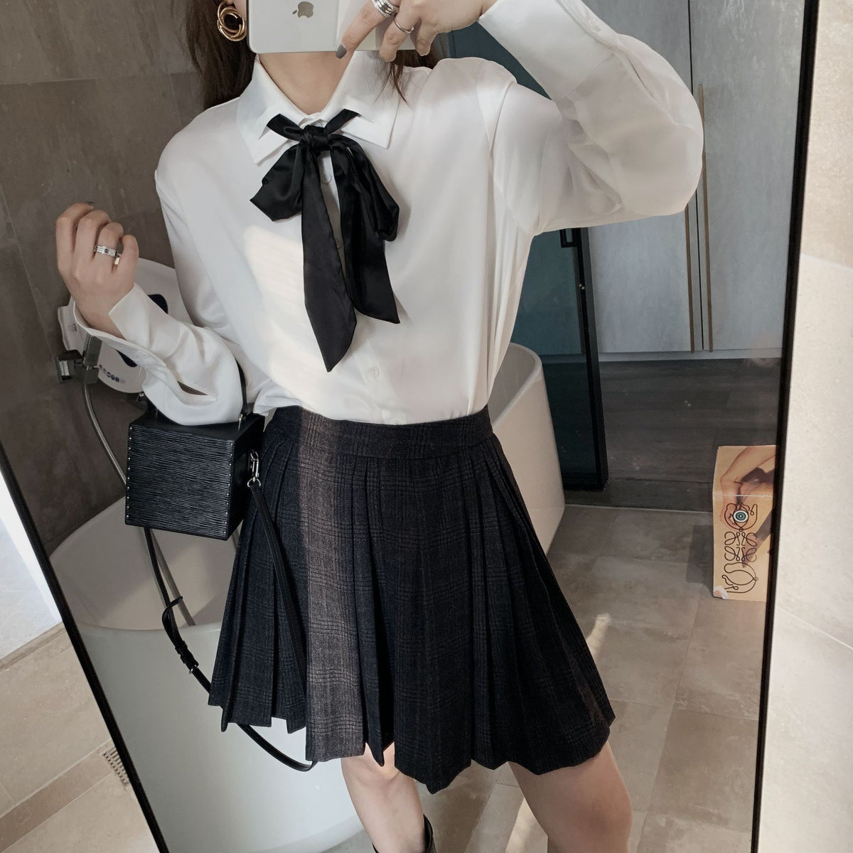 Pleated Plaid Mini Skirt