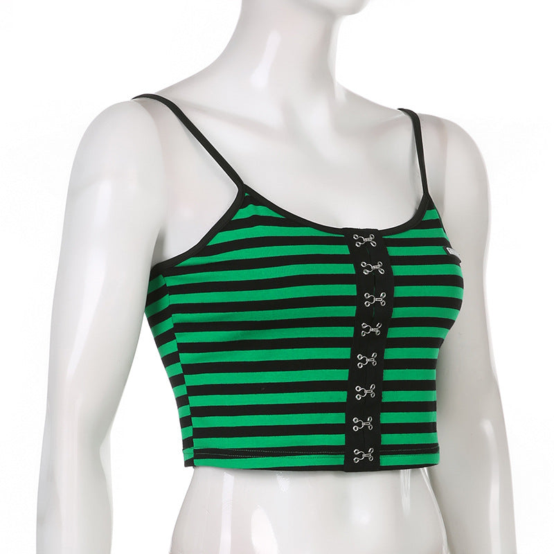 Striped Lace-Up Cami