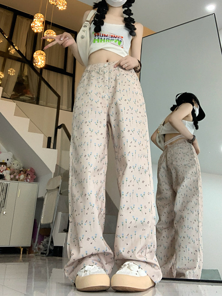 Floral Wide-Leg Pants
