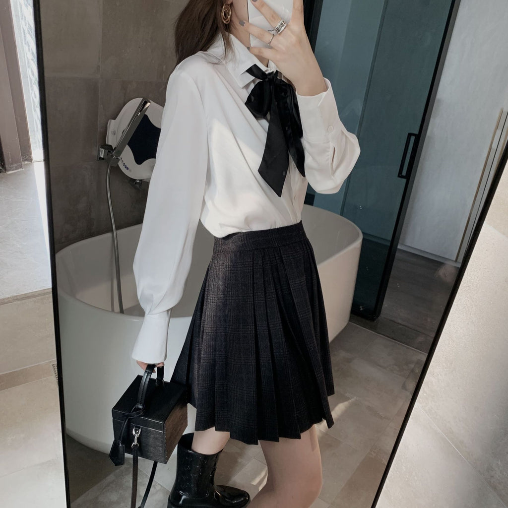 Pleated Plaid Mini Skirt