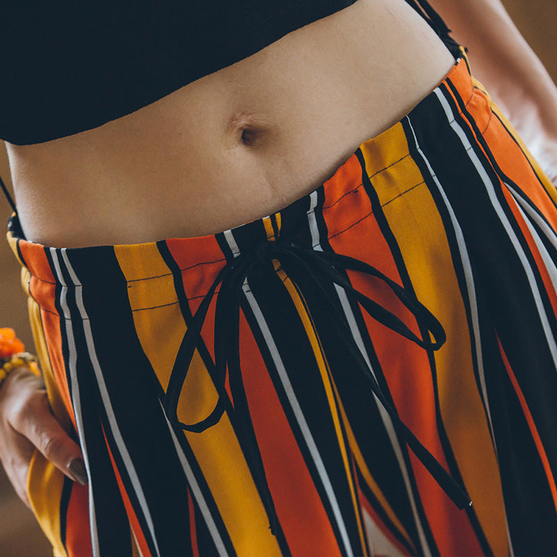 Striped Wide-Leg Pants