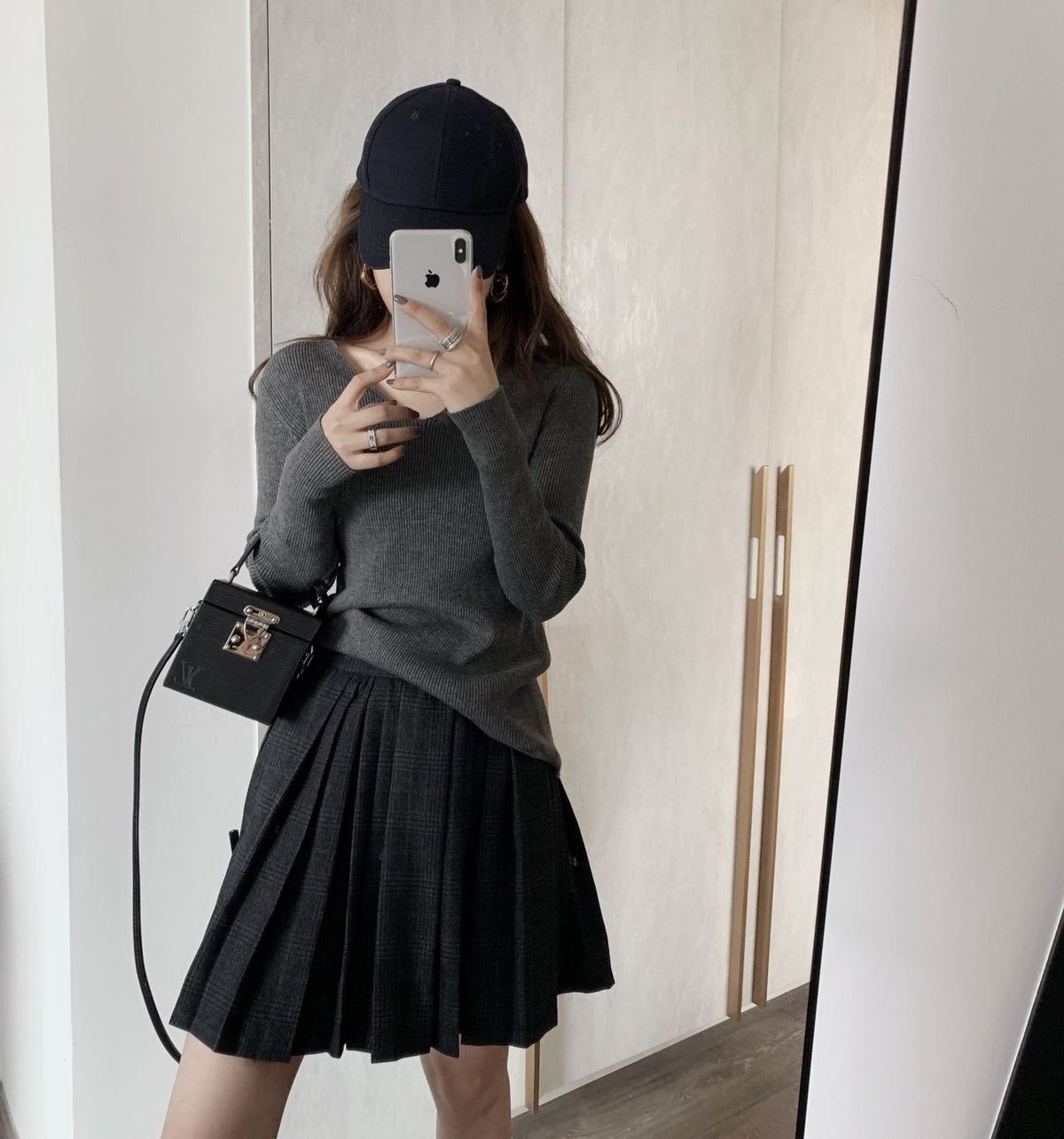 Pleated Plaid Mini Skirt