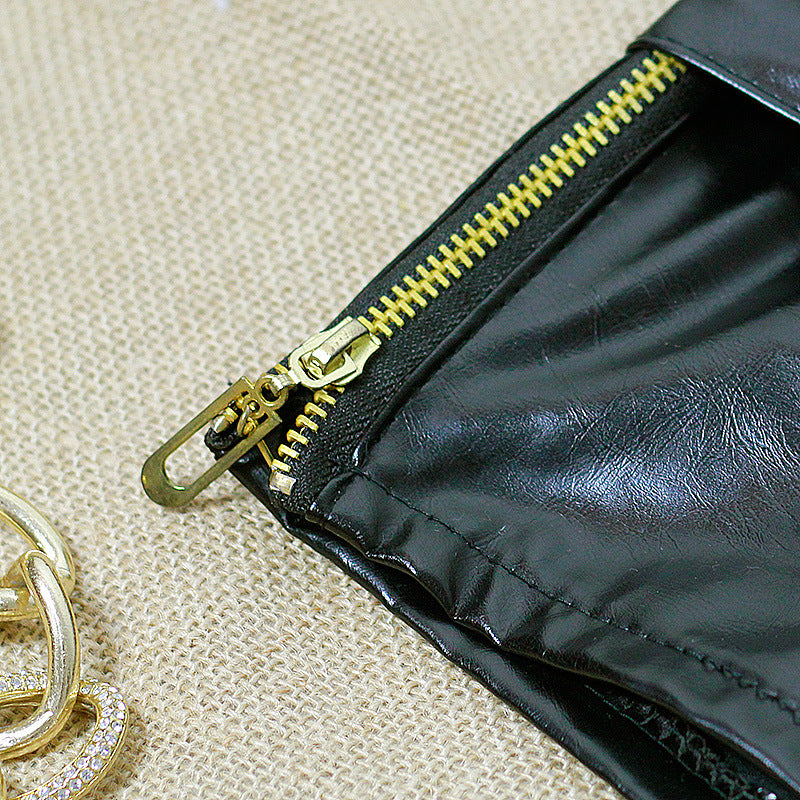 Buckle-Detail Leather-Look Shorts