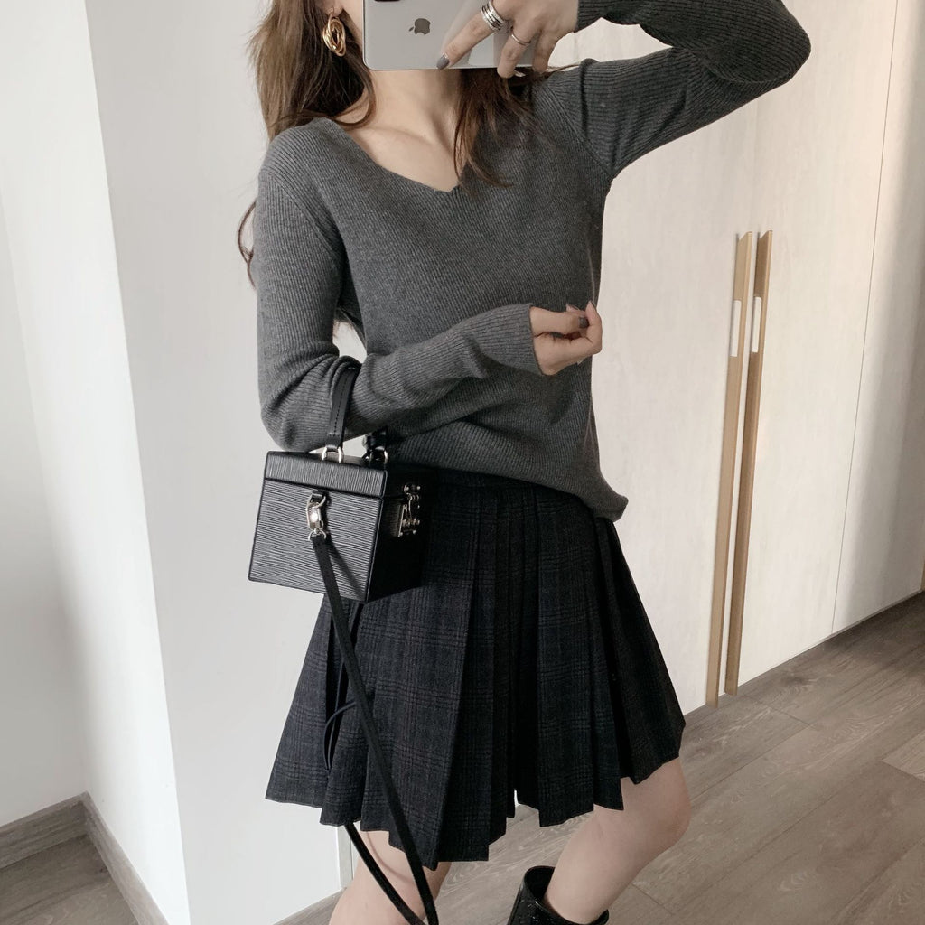 Pleated Plaid Mini Skirt