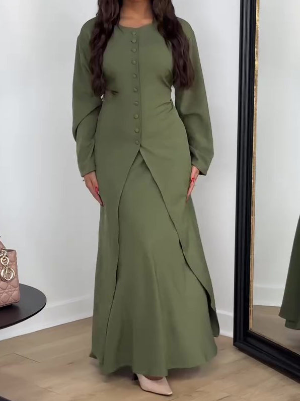 Long-Sleeve Top & Skirt Set
