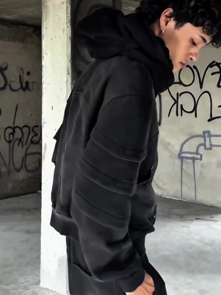 Panelled Cropped Hoodie