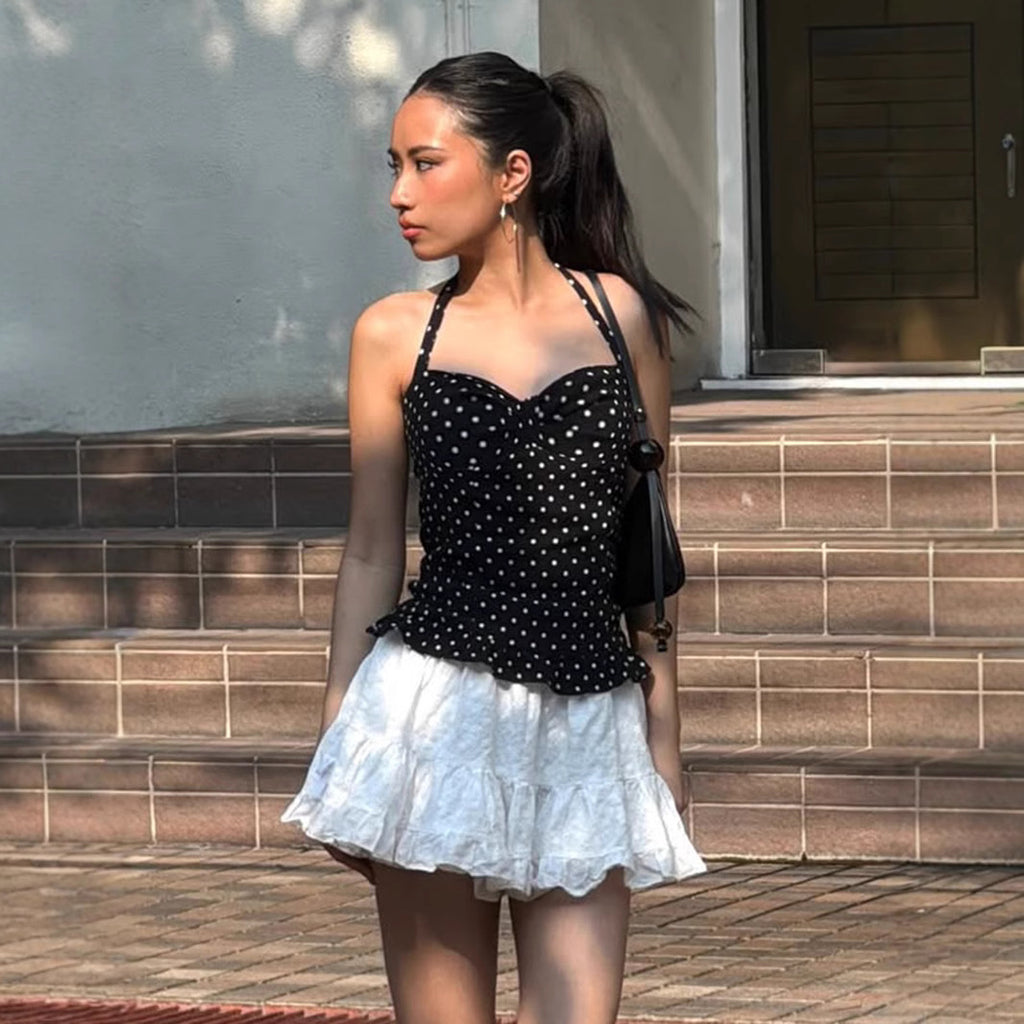 Polka-Dot Halter Top