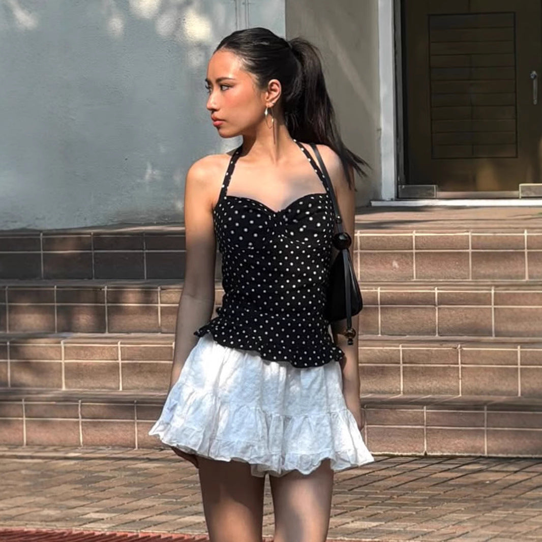 Polka-Dot Halter Top