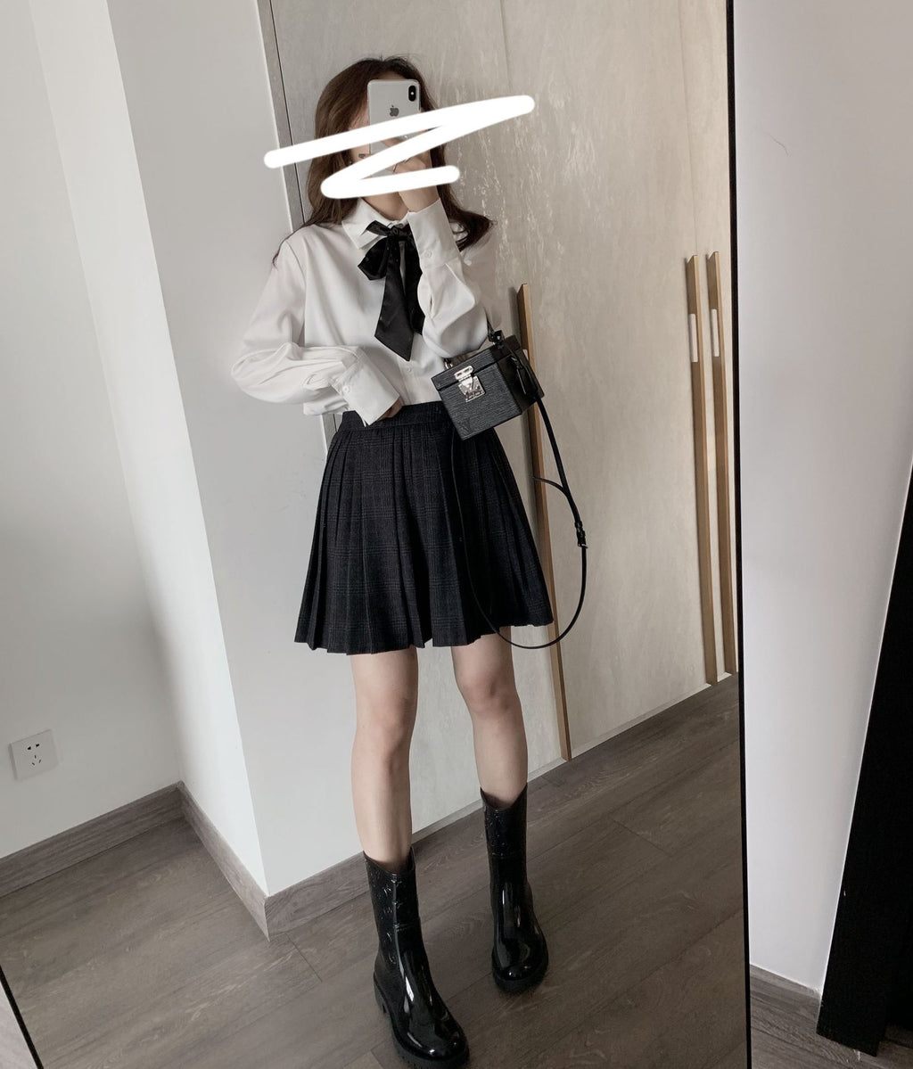 Pleated Plaid Mini Skirt