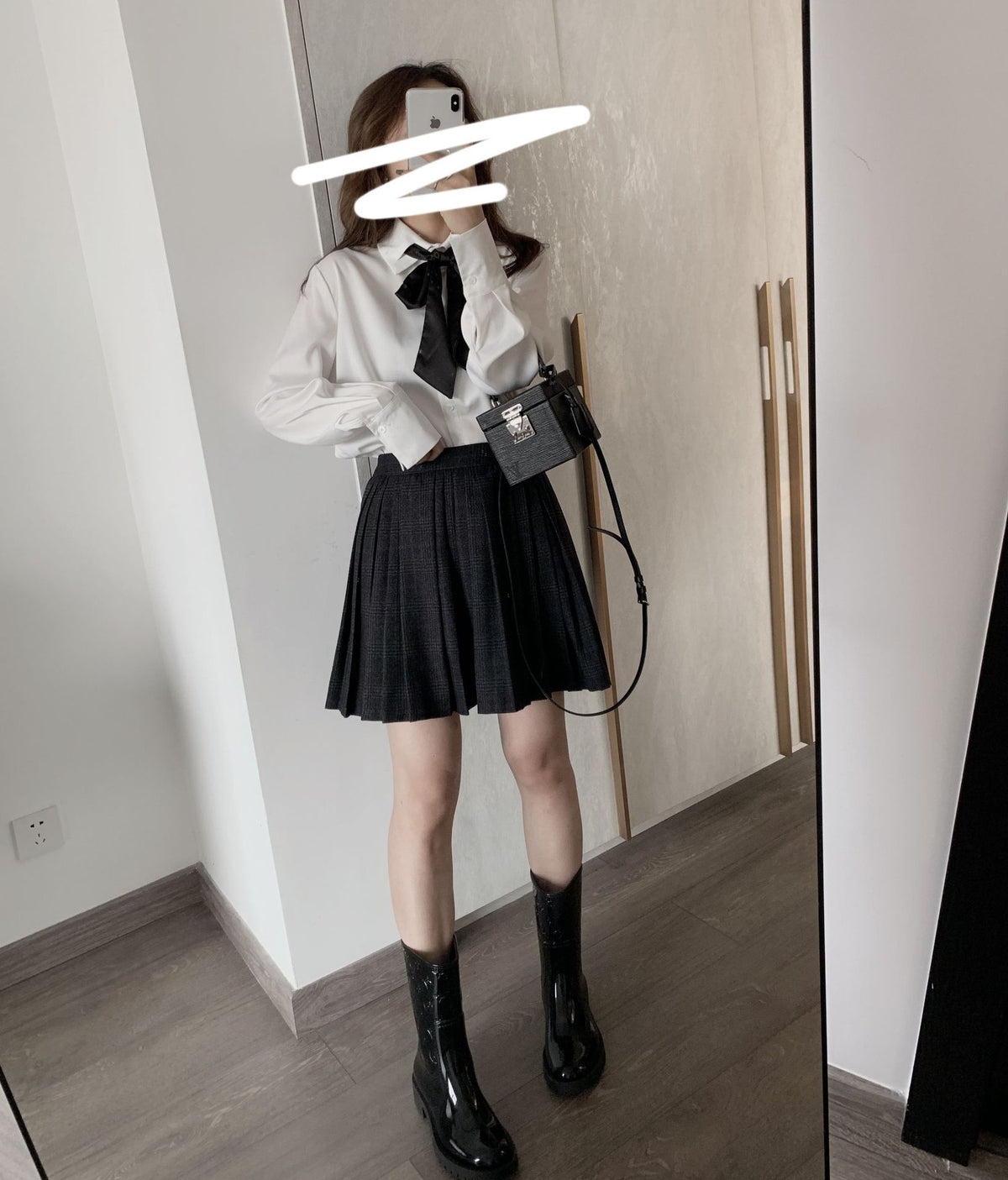 Pleated Plaid Mini Skirt