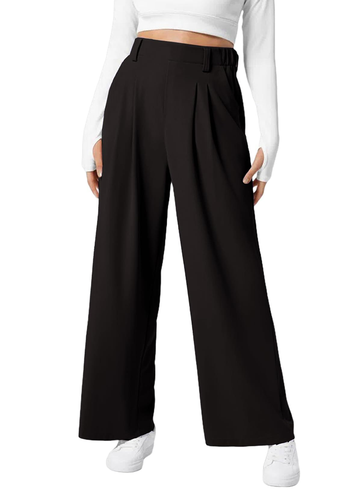 Textured Wide-Leg Pants