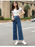 High-Waisted Cropped Straight-Leg Jeans
