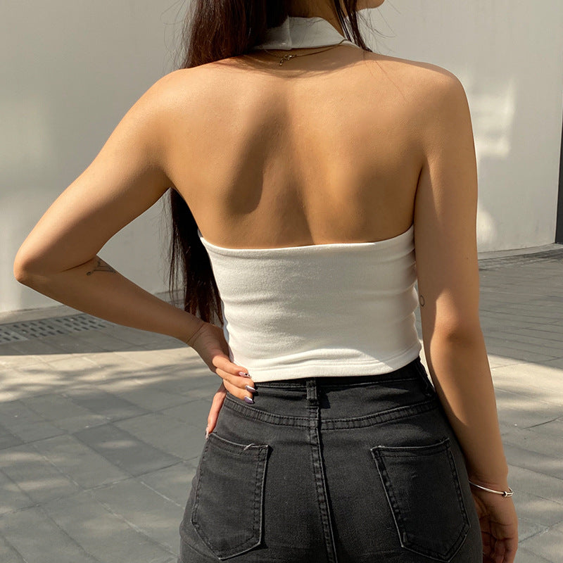 U-Neck Halter Crop Top