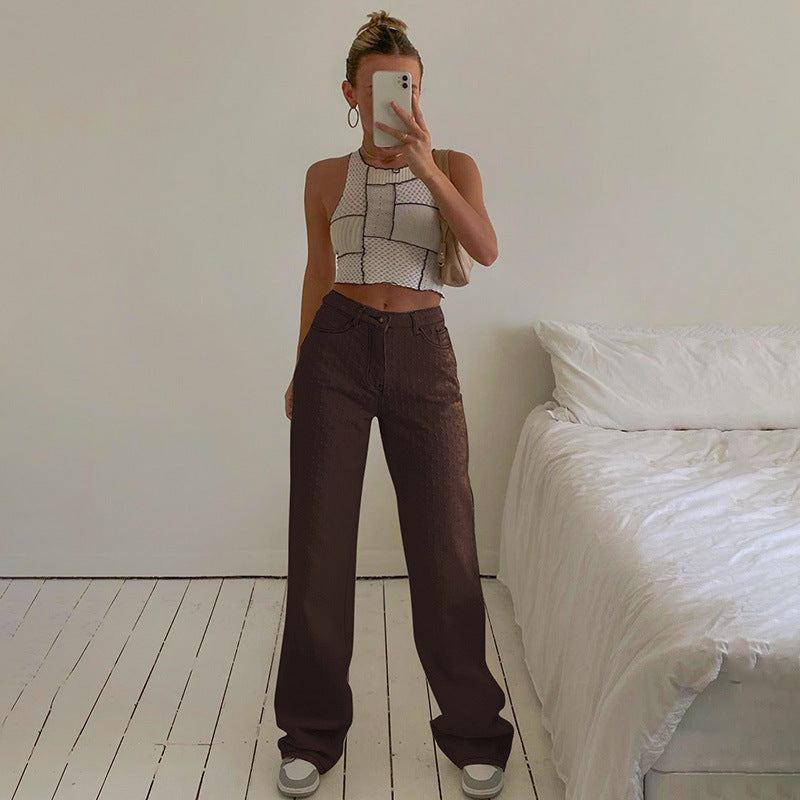 Distressed Wide-Leg Jeans