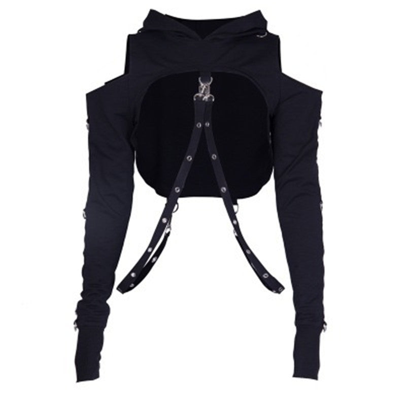Hooded Buckle-Strap Shrug
