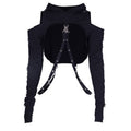 Hooded Buckle-Strap Shrug