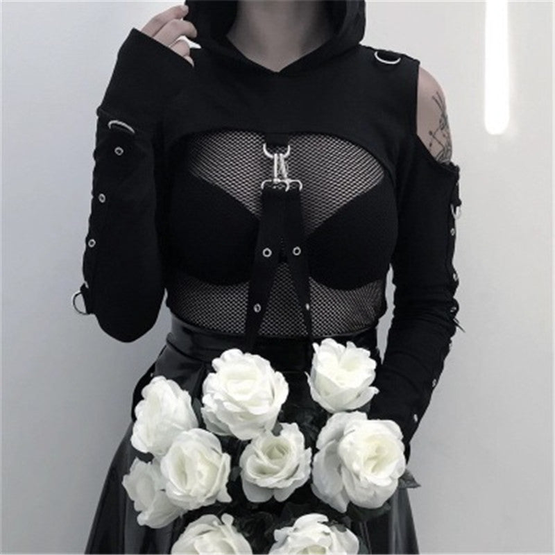 Hooded Buckle-Strap Shrug
