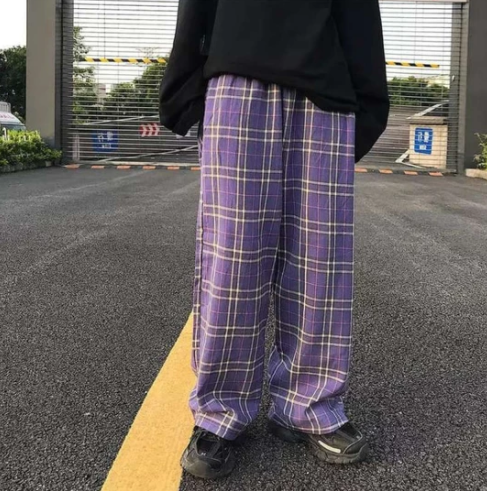Plaid Cropped Wide-Leg Pants
