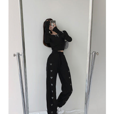 Heart-Detail Drawstring Joggers