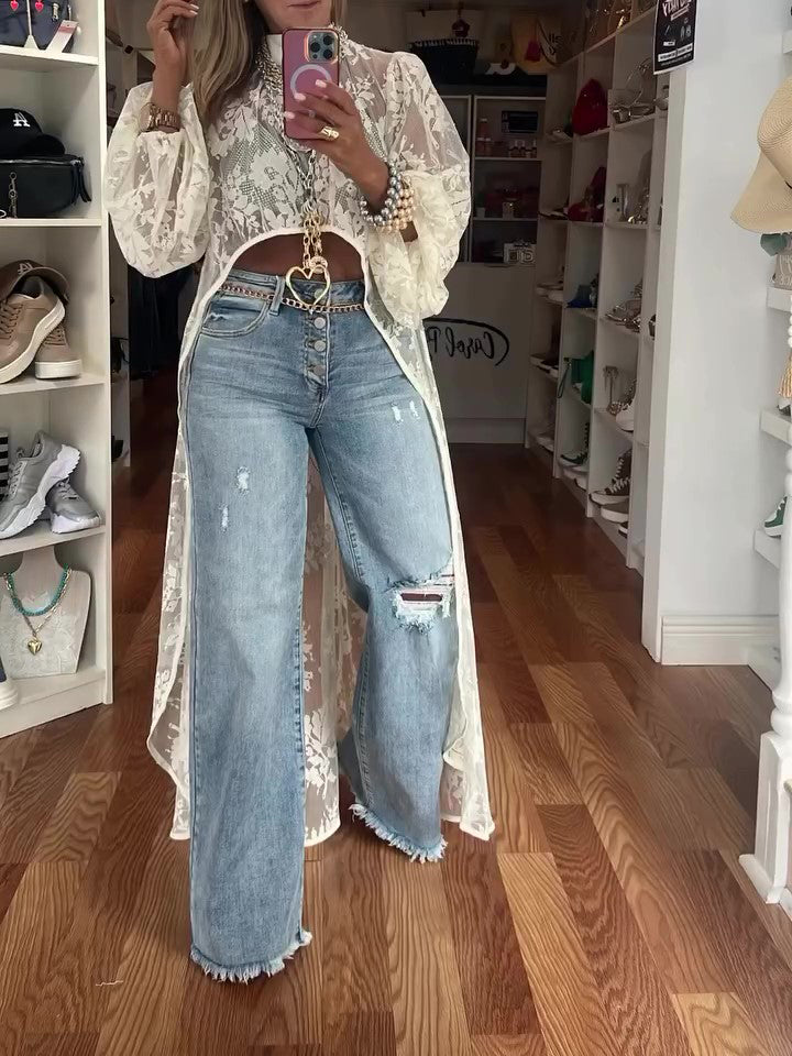 Lace High-Low Top