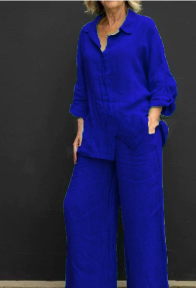 Button-Front Shirt & Pants Set