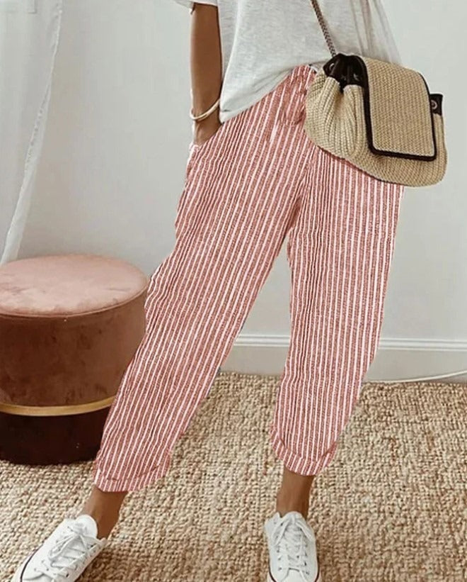 Striped Drawstring Pants