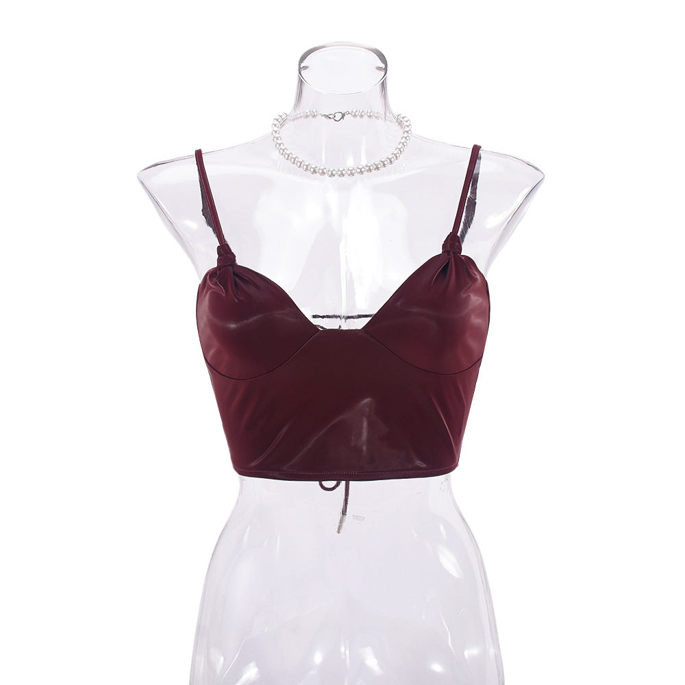 Glossy Corset Crop Top