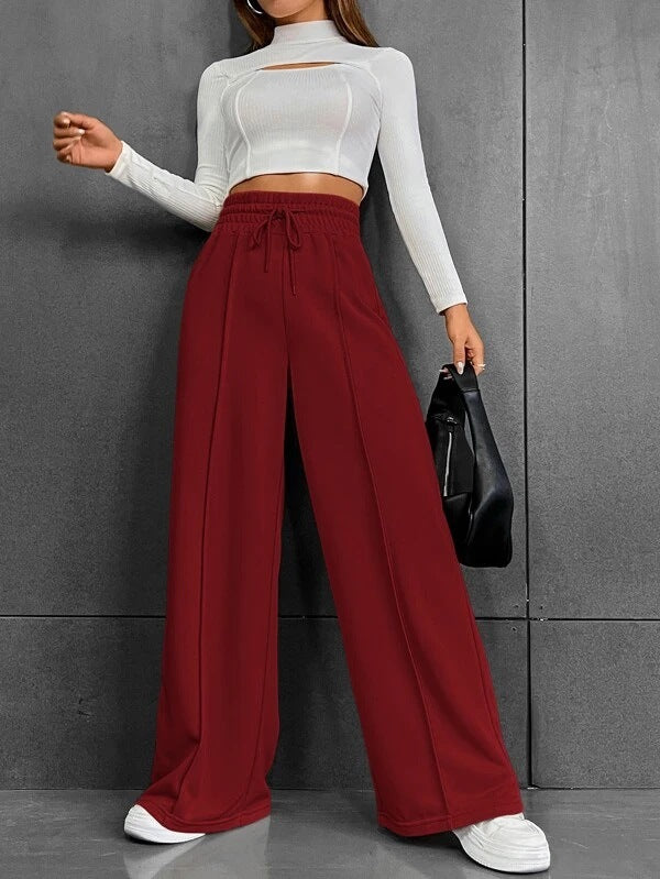 Drawstring Wide-Leg Pants
