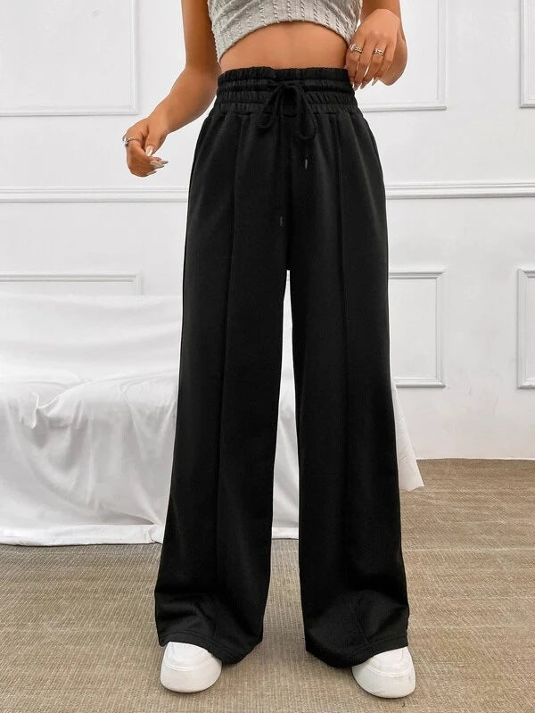Drawstring Wide-Leg Pants