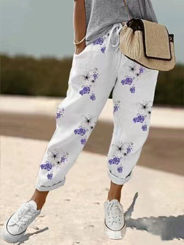 Printed Cropped Harem Pants